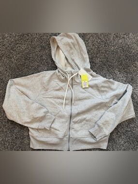 all in motion Light Gray Zip-Up Hooded Sweatshirt